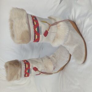 Vintage Tecnica Italian Cowhide/Goat Hair Fur Skandia Apres Ski Boots EU 40